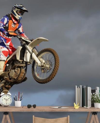 Motorcross Biker in der Luft Tapete Motorcross Biker in der Luft Tapete