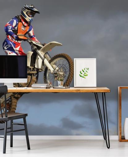 Motorcross Biker in Air Wallpaper