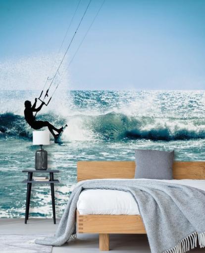 Surfer Kite Surfing Silhouette Wallpaper