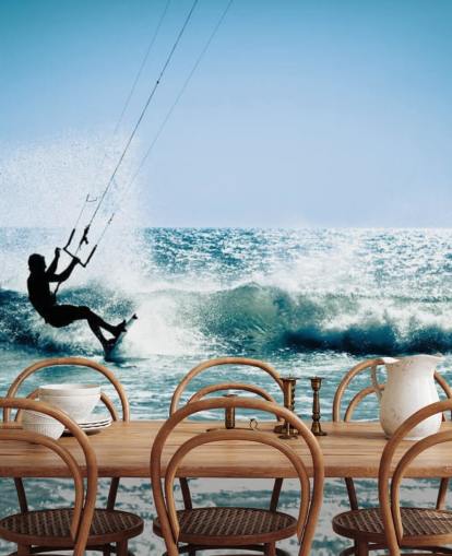 Surfer Kite Surfing Silhouette Wallpaper