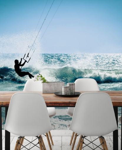 Surfer Kitesurfing Silhouette-Tapete Surfer Kitesurfing Silhouette-Tapete