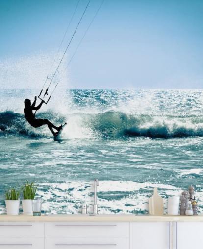 Fondo de pantalla de silueta de surfista