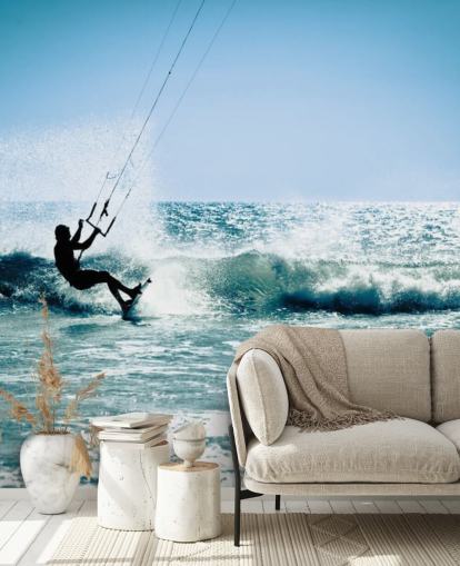 Surfer Kite Surfing Silhouette Wallpaper