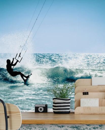 Surfer Kitesurfen silhouet behang