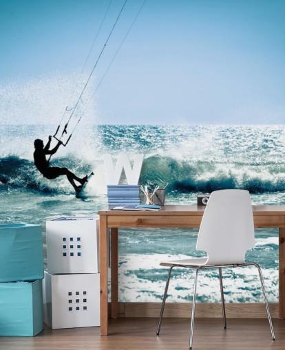 Surfer Kitesurfen silhouet behang