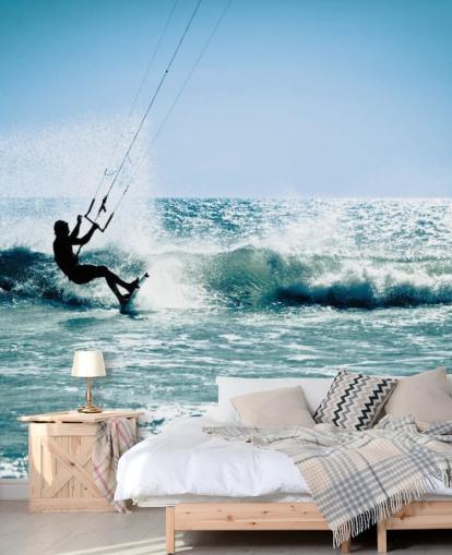 Surfer Kite Surfing Silhouette Wallpaper