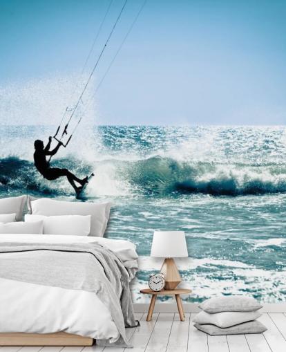 Fondo de pantalla de silueta de surfista