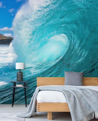 carta da parati murale blu personalizzabile chiamata Barrel per camere da letto, bagni e aziende carta da parati murale blu personalizzabile chiamata Barrel per camere da letto, bagni e aziende