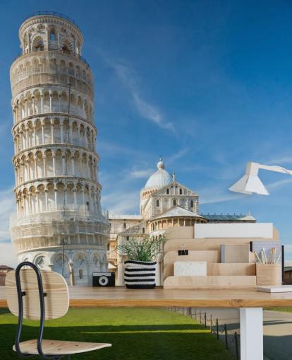 torre de pisa e papel de parede da igreja