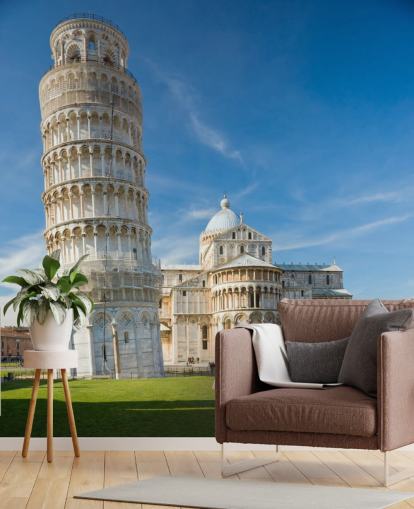 carta da parati torre di pisa e chiesa