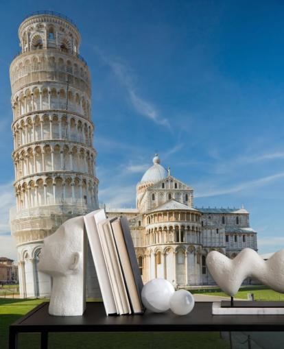 torre de pisa e papel de parede da igreja