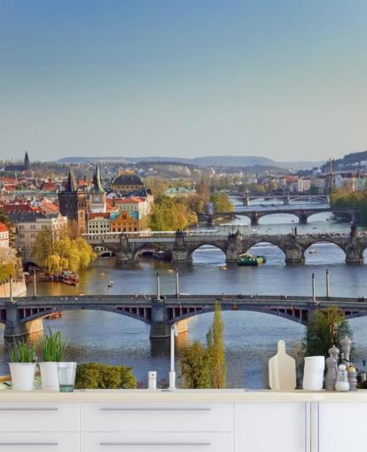 Mural de pared Río Praga