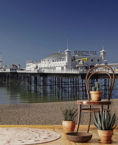 Brighton Pier op een zonnige dag behang
