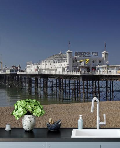 Sfondo Brighton Pier in una giornata di sole Sfondo Brighton Pier in una giornata di sole