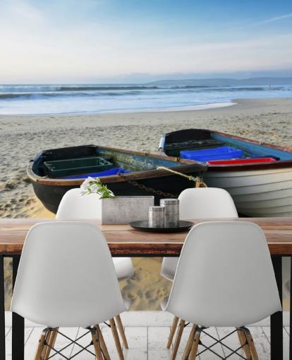 Two Boats on the Beach Wall Mural