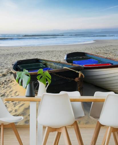 Two Boats on the Beach Wall Mural