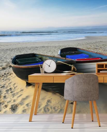 Zwei Boote am Strand Fototapete