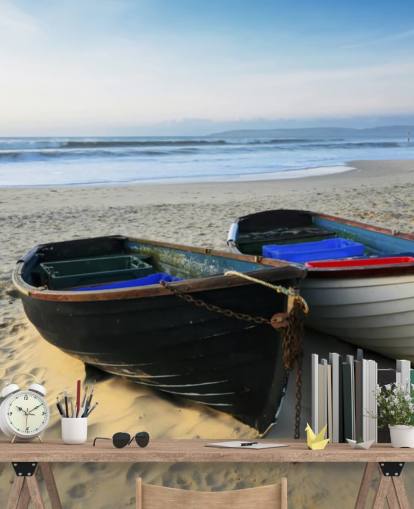 Mural de pared Dos barcos en la playa