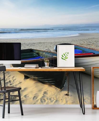 Mural de pared Dos barcos en la playa Mural de pared Dos barcos en la playa