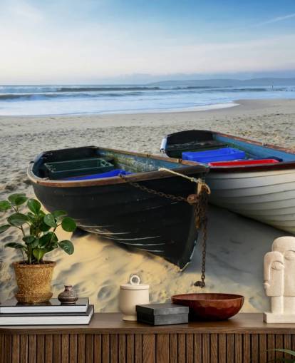 Mural de pared Dos barcos en la playa