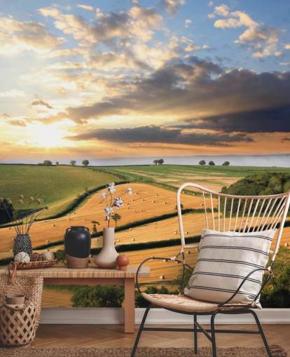 Sunset Landscape Countryside Wallpaper