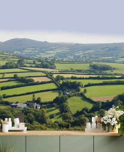 Rolling Green Hills Devon Bakgrunn