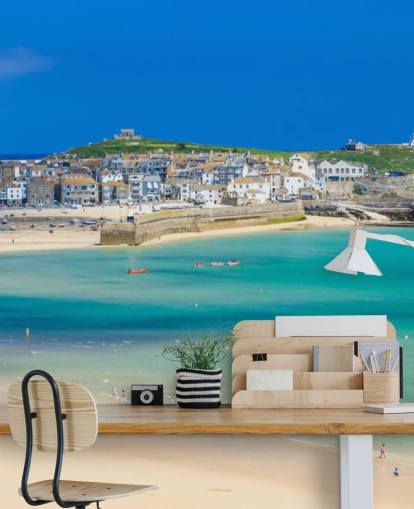 St Ives panoramisch strandbehang St Ives panoramisch strandbehang