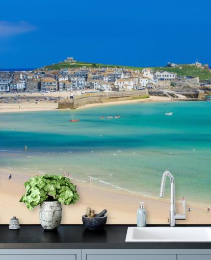 St Ives Panoramic Beach Wallpaper