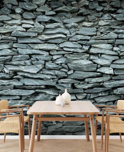 Black and Grey Stone Wallpaper Mural
