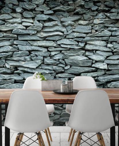 Papel pintado Piedra negra y gris Papel pintado Piedra negra y gris