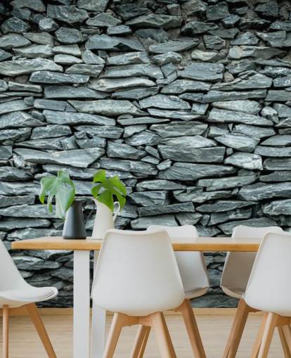 Black and Grey Stone Wallpaper Mural
