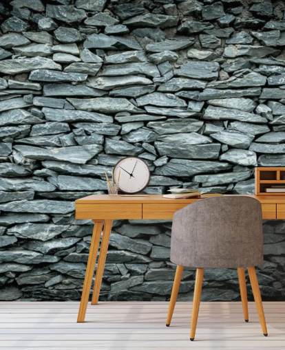 Black and Grey Stone Wallpaper Mural