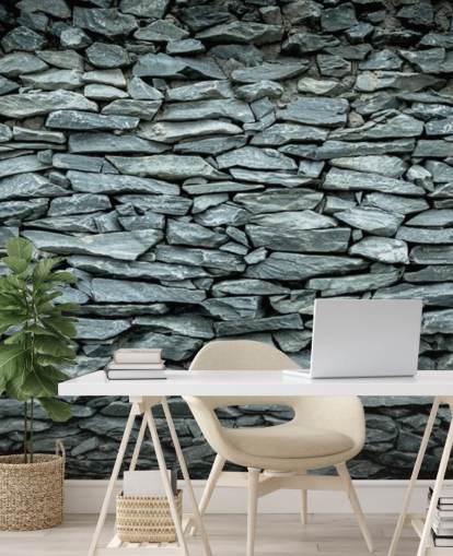 Black and Grey Stone Wallpaper Mural