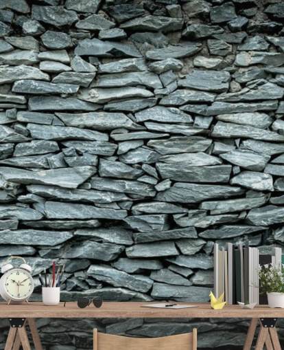 Black and Grey Stone Wallpaper Mural