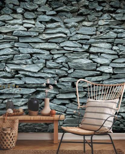 Black and Grey Stone Wallpaper Mural