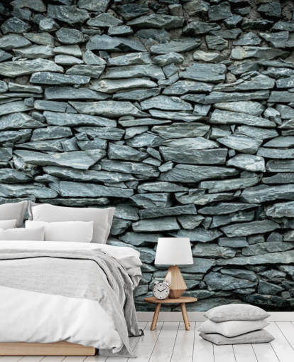 Black and Grey Stone Wallpaper Mural