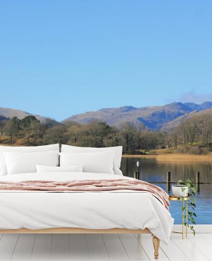 Carta da parati lago e barca