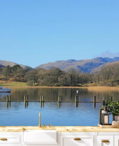 Papel de Parede Lago e Barco