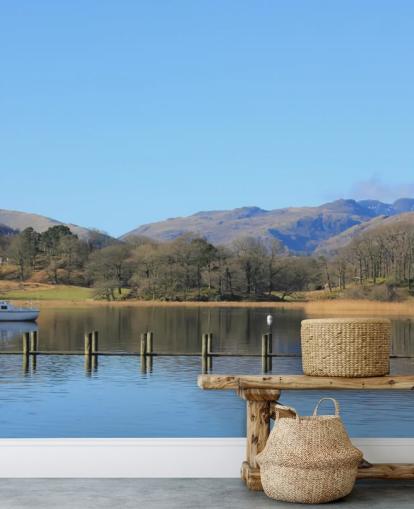 Lake og Boat Baggrund Lake og Boat Baggrund