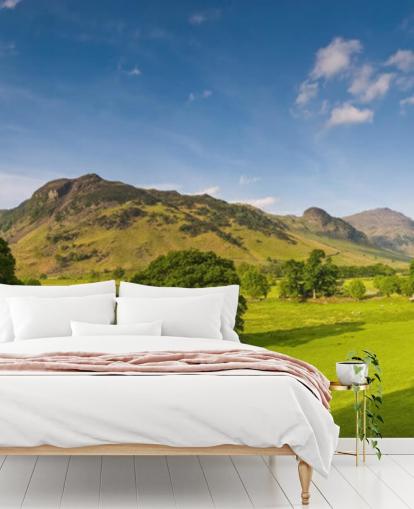 Countryside and Mountain Wallpaper