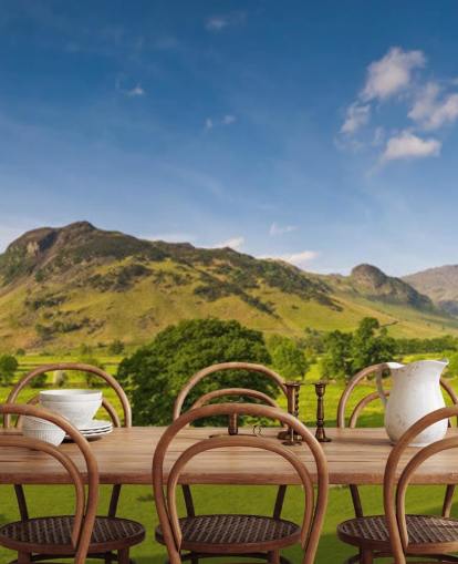 Countryside and Mountain Wallpaper