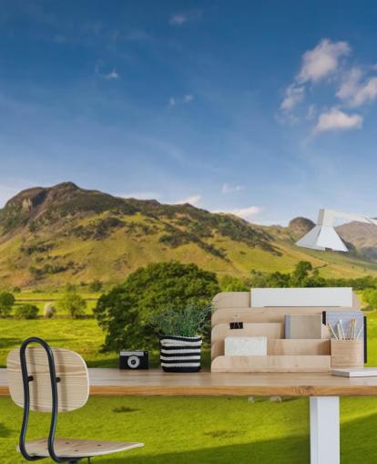 Countryside and Mountain Wallpaper