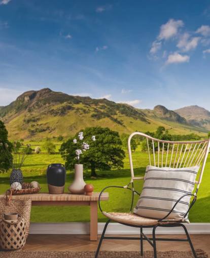 Papel de parede de campo e montanha