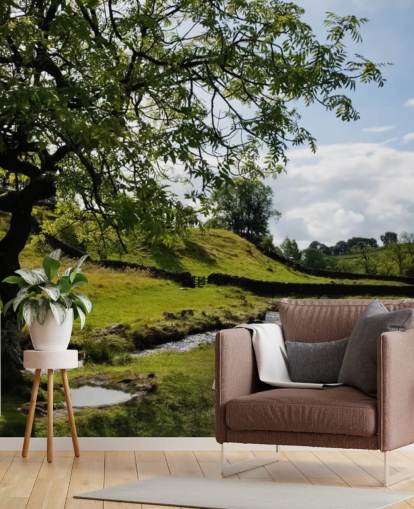 Boom met Brook Muurschildering Boom met Brook Muurschildering