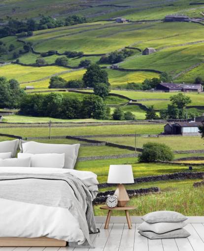 Countryside with Dry Stone Walls Wall Mural