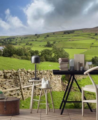 Décoration murale Mur de pierres sèches et champs de Swaledale
