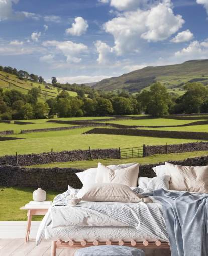mural de papel pintado personalizable de campo llamado Rural Yorkshire para residencias de ancianos y negocios