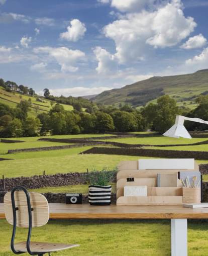 carta da parati murale personalizzabile in campagna chiamata Rural Yorkshire per case di cura e aziende