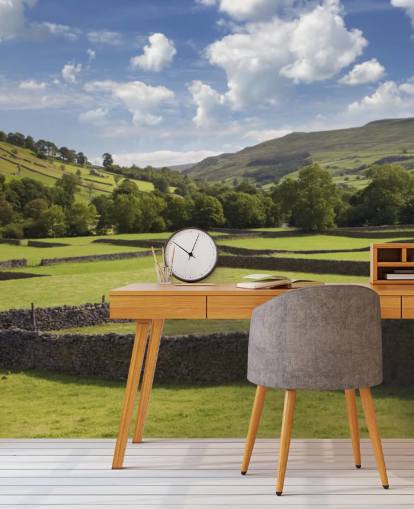mural de papel de parede personalizável rural chamado Rural Yorkshire para casas de repouso e empresas