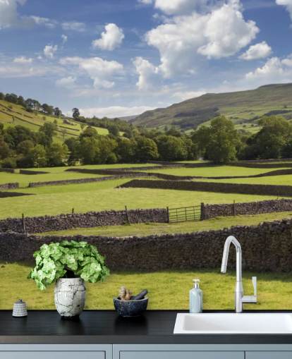 tilpassbart tapetmaleri på landet kaldet Rural Yorkshire til plejehjem og virksomheder